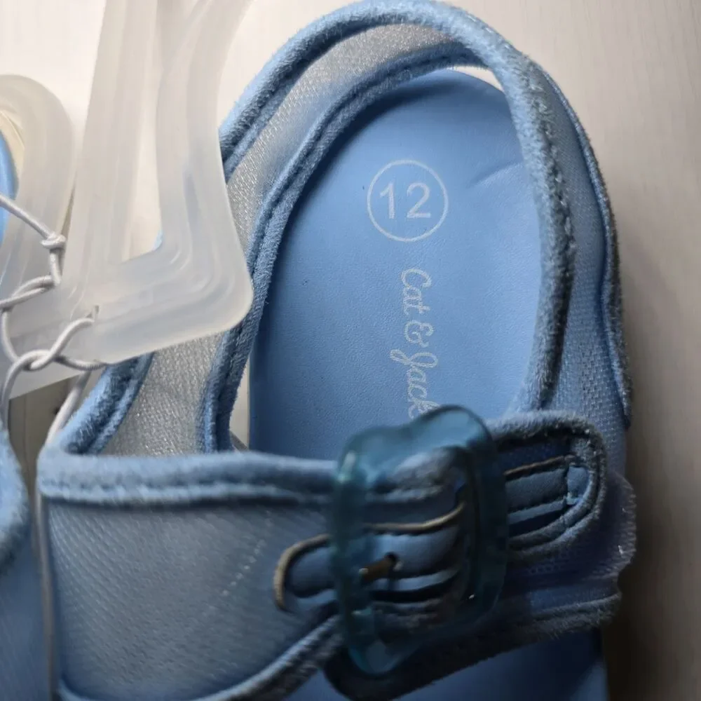 Cat & Jack Kids Noa EVA Footbed Sandals Toddler Size 12 Light Blue NWT